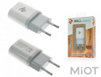 Мережевий зарядний пристрій 2E USB Wall Charger 2A White