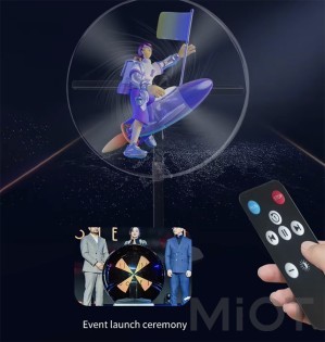 Голографический 3D настольный вентилятор 3D LED fan 30cm