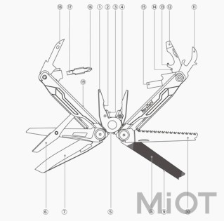 Мультитул Xiaomi NexTool Flagship Сaptain Multifunctional Knife Silver (NE20214)
