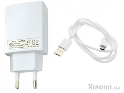 Зарядное устройство 5V 2A EU standard charger with USB cable White