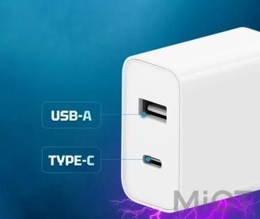 Мережевий зарядний пристрій Xiaomi CUKTECH A19 EU 30W Charger (Type-A + Type-C) White