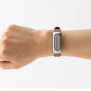Кожаный ремешок для Xiaomi Mi Band «Mi Fit» Leather Brown Лицензия