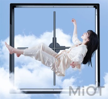 Голографічний 3D настільний вентилятор YIDA 3D LED fan 52cm kit з підлоговим кронштейном та захисною рамкою
