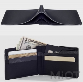 Картхолдер шкіряний 90FUN anti-thief wallet Blue RMST11QB