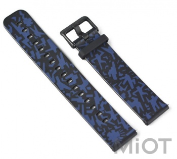 Браслет Xiaomi AMAZFIT Bip silicon strap (A17263) Original (Black-Blue)