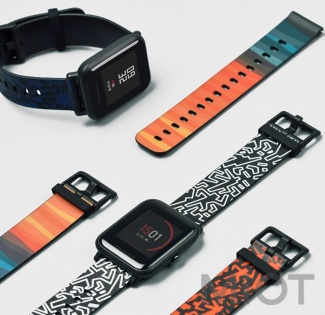 Браслет Xiaomi AMAZFIT Bip silicon strap (A17263) Original (Black-Blue)