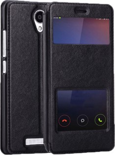 Чохол книжка з віконцем для смартфонів Redmi Note 2 Black Ліцензія