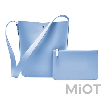 Сумка жіноча Xiaomi CARRY'O Light luxury leather bucket bag Blue