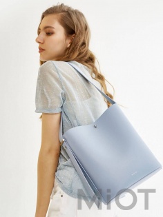 Сумка жіноча Xiaomi CARRY'O Light luxury leather bucket bag Blue