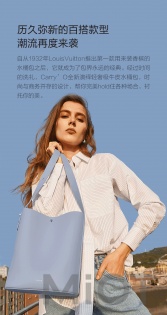 Сумка жіноча Xiaomi CARRY'O Light luxury leather bucket bag Blue