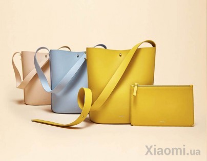Сумка женская Xiaomi CARRY'O Light luxury leather bucket bag Blue