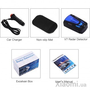 Автомобильный радар-детектор V7 360 Xiaomi Degrees Car Radar Detector Black