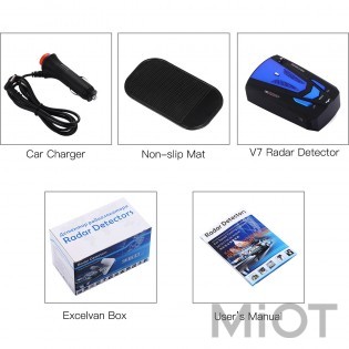 Автомобільний радар-детектор V7 360 Xiaomi Degrees Car Radar Detector Blue