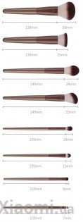 Набор кисточек для макияжа Xiaomi DUcare Style makeup brush 8 sticks D802-B-XM