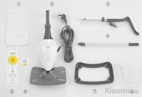 Cтерилизационный паровой Полотер/Электрошвабра Xiaomi Deerma Steam Mop White ZQ100
