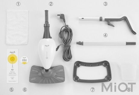 Стерилізаційний паровий Підлогонатирач/Електрошвабра Xiaomi Deerma Steam Mop White ZQ100