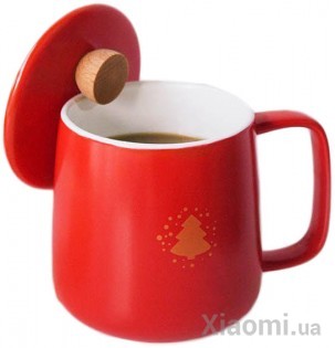 Кружка Xiaomi FINEMADING 500cc Mosaic Christmas Edition with lid Red