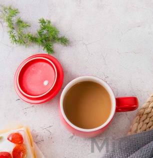 Кружка Xiaomi FINEMADING 500cc Mosaic Christmas Edition with lid Red