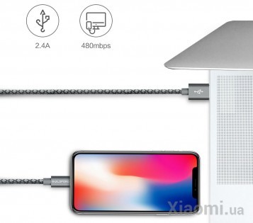 Кабель Xiaomi Guildford Lightening MFI Certified Apple Data Cable 100 cm Grey