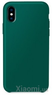 Чехол накладка Xiaomi Guildford Liquid Silicone Magnetic Plug iPhone X Green