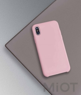 Чехол накладка Xiaomi Guildford Liquid Silicone Magnetic Plug iPhone X Pink