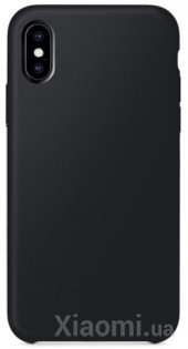 Чехол накладка Xiaomi Guildford Liquid Silicone Magnetic Plug iPhone X Black