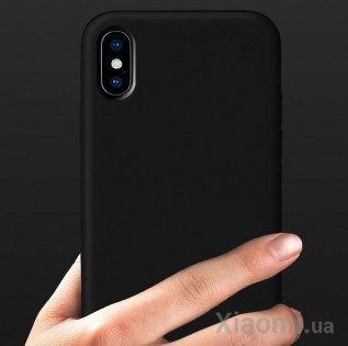 Чехол накладка Xiaomi Guildford Liquid Silicone Magnetic Plug iPhone X Black