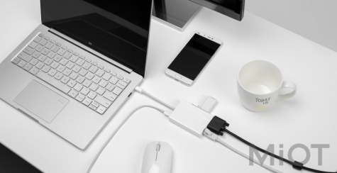 Адаптер Xiaomi Mi Multi-Adapter USB-C toVGA and Gigabit Ethernet White JGQ4005TY