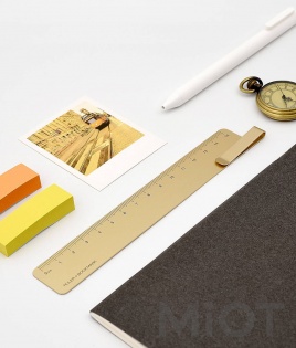 Металева лінійка-закладка Xiaomi KACO 15 cm Gold K1406