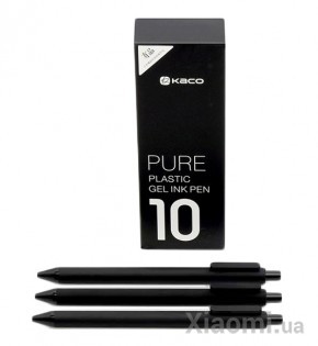 Набор гелевых ручек Xiaomi KACO Pure Gel Ink Pen Black 10 pcs K1015