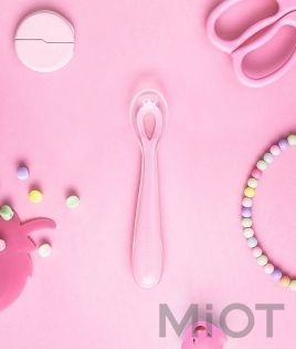 Детские силиконовые ложки Xiaomi Kola Mama Baby Silicone Spoons Pink + Green 2 pcs set