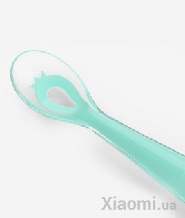 Детские силиконовые ложки Xiaomi Kola Mama Baby Silicone Spoons Pink + Green 2 pcs set