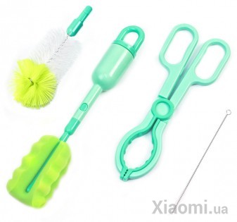 Набор для мытья бутылочек Xiaomi Kola Mama Bottle Cleaning Set Green