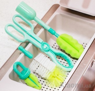 Набор для мытья бутылочек Xiaomi Kola Mama Bottle Cleaning Set Green