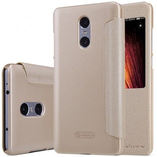 Шкіряний чохол книжка з віконцем Nillkin SP-LC HM-PRO до смартфонів Xiaomi Redmi Pro Gold