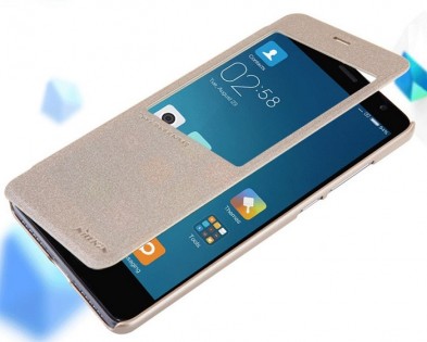 Шкіряний чохол книжка з віконцем Nillkin SP-LC HM-PRO до смартфонів Xiaomi Redmi Pro Gold