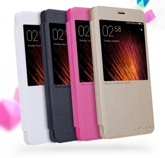 Шкіряний чохол книжка з віконцем Nillkin SP-LC HM-PRO до смартфонів Xiaomi Redmi Pro Gold