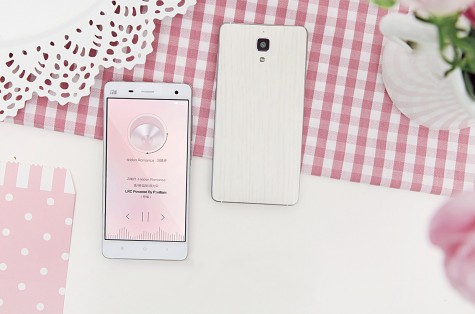 Виниловая наклейка обложка для смартфонов Xiaomi Mi4 Wood White Oak