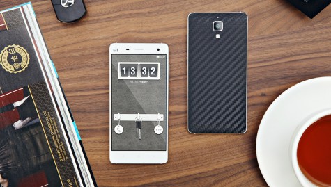 Виниловая наклейка обложка для смартфонов Xiaomi Mi4 Carbon