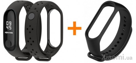 Фитнес браслет Xiaomi Mi Band 3 Sport Black + Черный ремешок в Подарок!