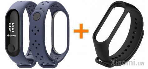 Фитнес браслет Xiaomi Mi Band 3 Sport Dark Blue + Черный ремешок в Подарок!