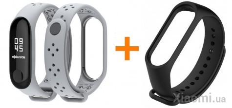Фитнес браслет Xiaomi Mi Band 3 Sport Grey + Черный ремешок в Подарок!