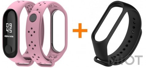 Фітнес браслет Xiaomi Mi Band 3 Sport Pink + Чорний ремінець в Подарунок!