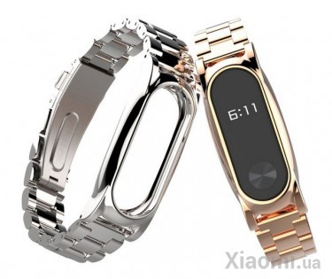 Металлический ремешок Xiaomi MiJobs 2 Generation для Xiaomi Mi Band 2 Silver