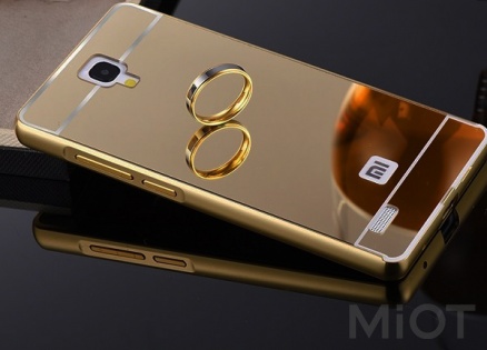 Металевий чохол бампер до смартфонів Redmi Note Gold Ліцензія
