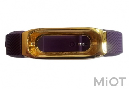 Ремінець до Xiaomi Mi Band 2 з металевим кріпленням Purple/Gold