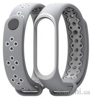 Ремешок для Xiaomi Mi Band 3/4 Sport strap Grey/White