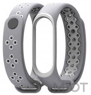 Ремінець для Xiaomi Mi Band 3/4 Sport strap Grey/White