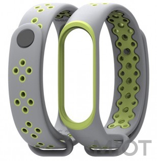 Ремінець для Xiaomi Mi Band 3/4 Sport strap Grey/Green