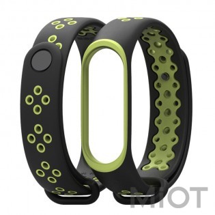 Ремінець для Xiaomi Mi Band 3/4 Sport strap Black/Green